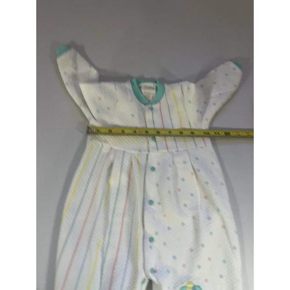 Vintage Carter’s Quilted Baby Sleeper One-Piece Pastel Stripe Footed - Picture 11 of 12